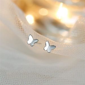 Solid Silver Butterflies stud earrings-SS009 Silver